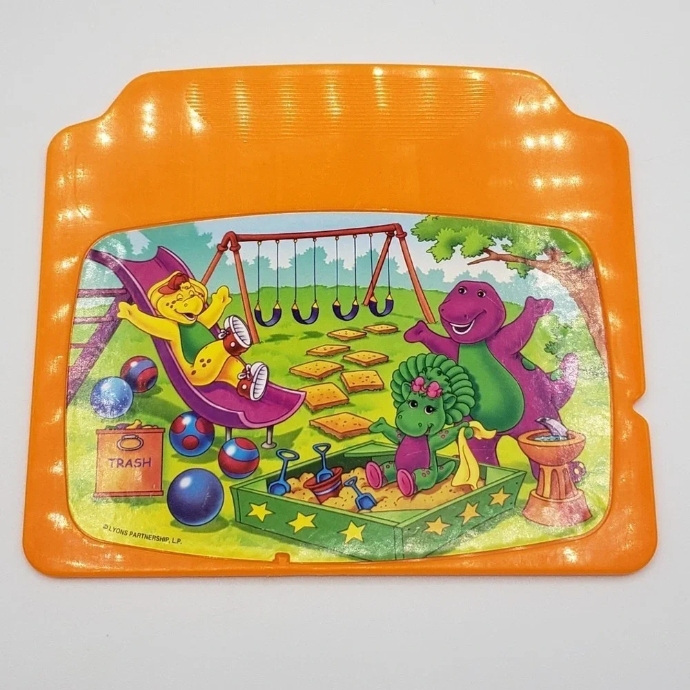 Vintage Barney The Purple Dinosaur Interactive Laptop Mattel W/4 Cartridges Rare